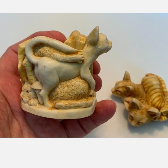 Harmony Kingdom Crazy Cat Pile Trinket Box EUC Vintage Cat Lover Gift - Picture 9 of 13